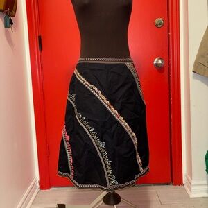 Harold's Black Skirt with Colorful Embroidery